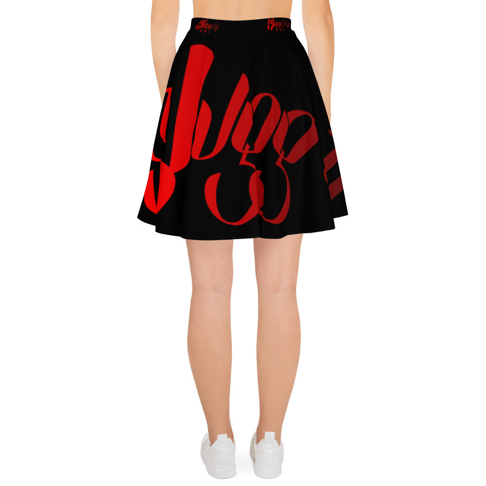 Slugg'n blk w/red logo Skater Skirt
